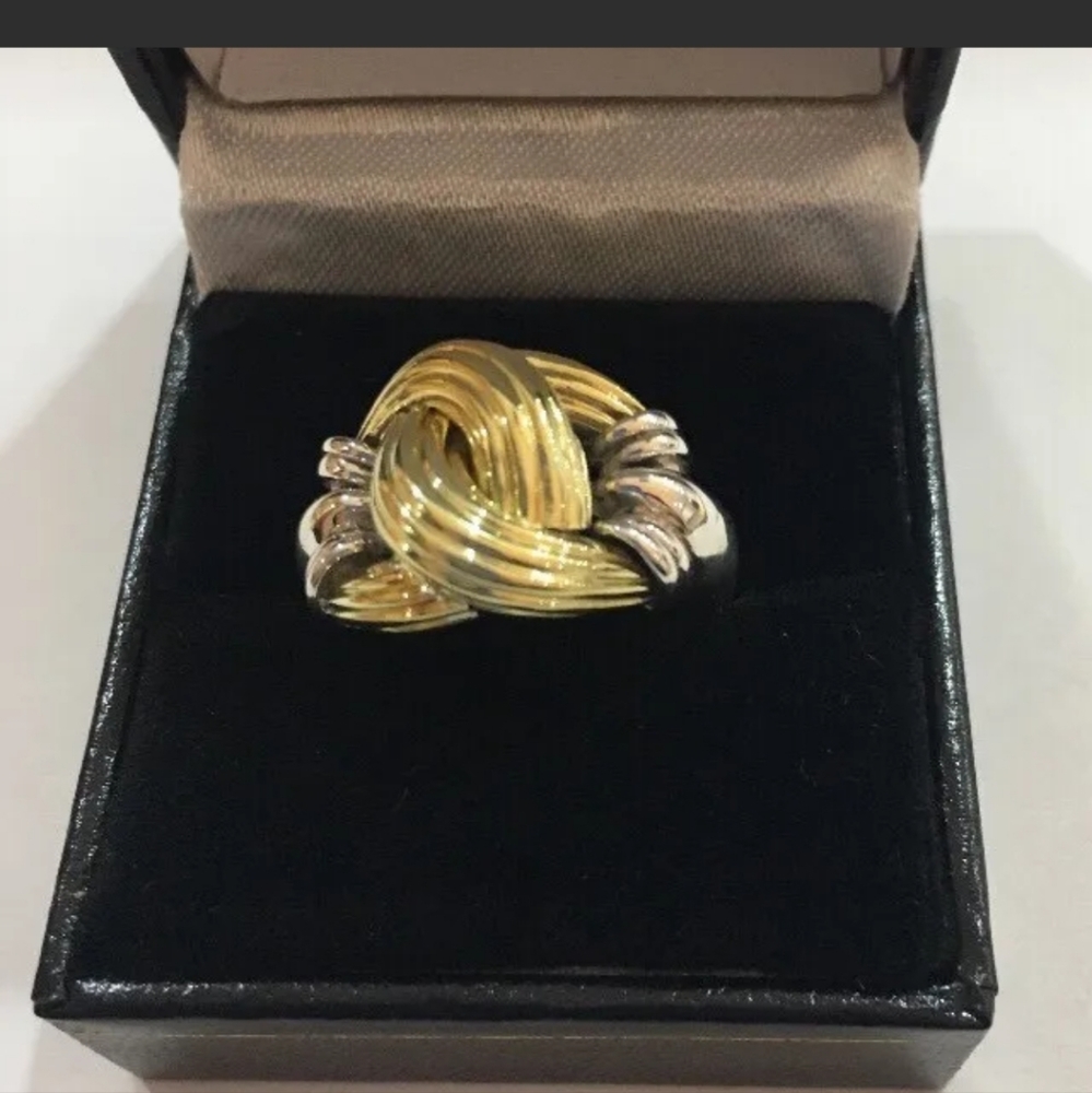 ✨️WOW✨️Lagos Caviar - 18K Yellow Gold and 925 Sterling Silver Knot Ring